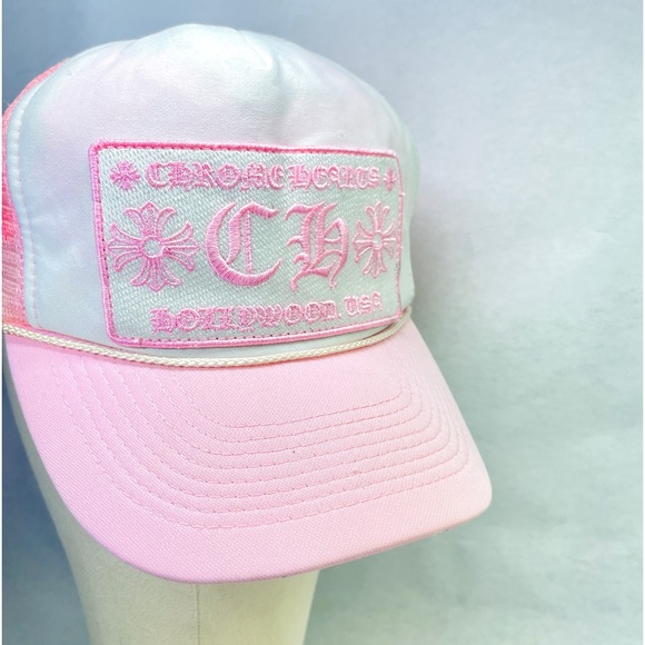 Chrome Hearts Pink Hollywood Trucker Hat - Picture 8 of 9